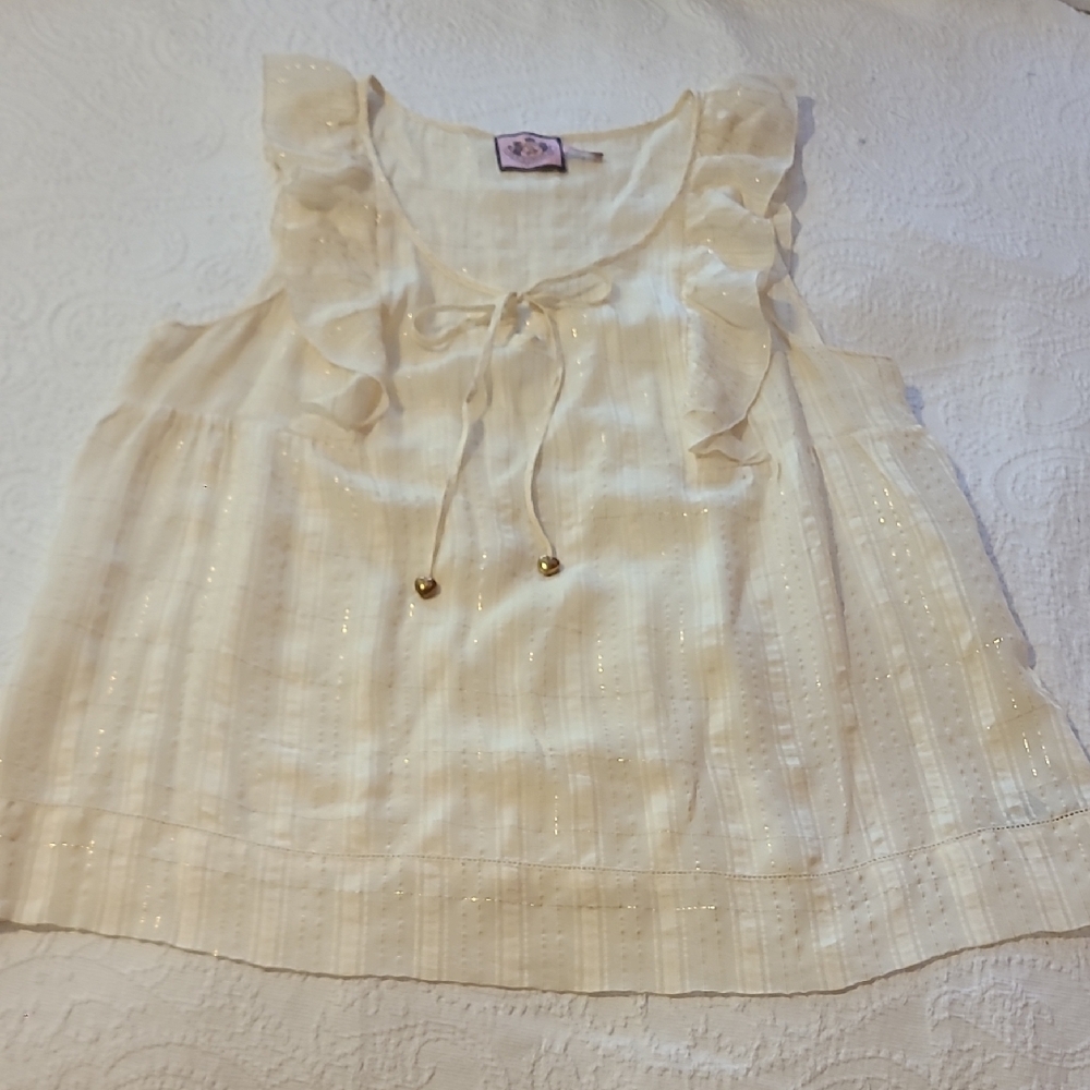 Juicy Couture Cream And Gold Top